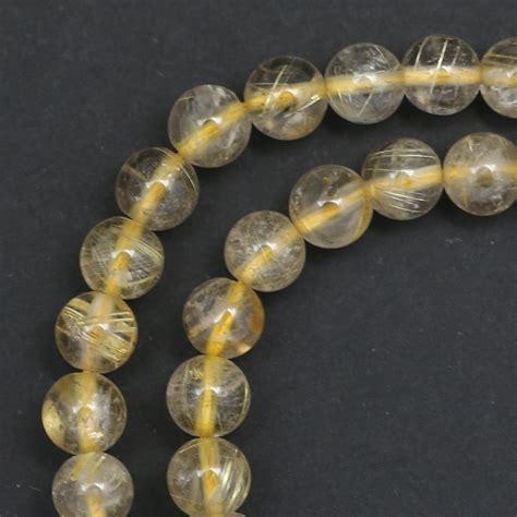 Golden Rutilated Quartz Beads 6mm Round Full Strand By ABeadSea