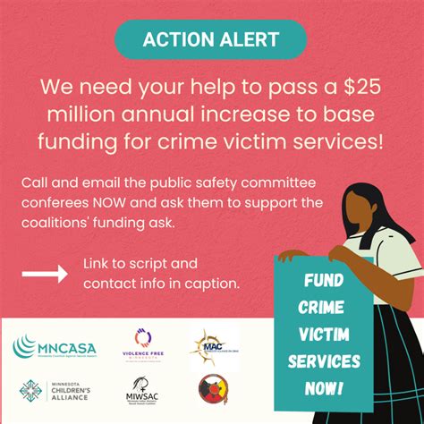 Action Alert Contact Legislators In Support Of Crime Victim Services