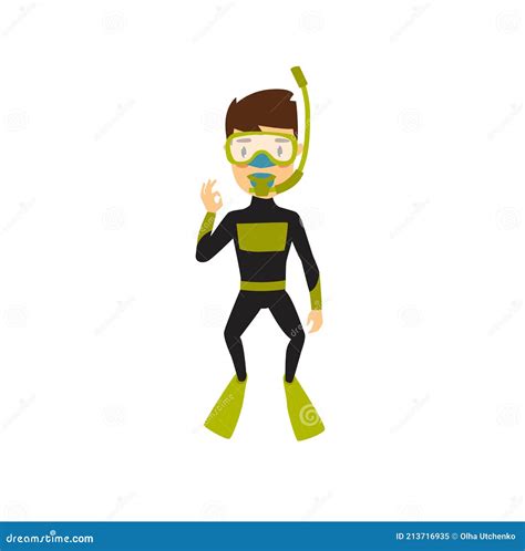 Diver Cartoon Or Diver Clipart Cartoon Isolated On White Background ...