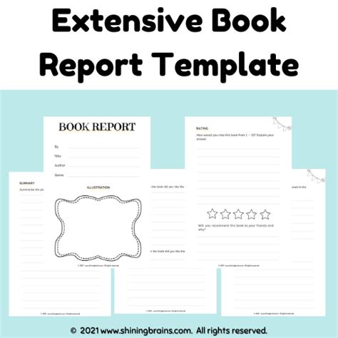 Extensive Book Review Writing Template Bundle Shining Brains