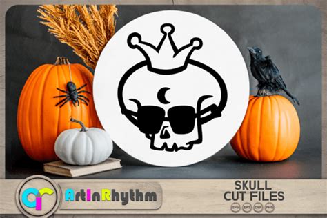 Halloween Skull With Shades Svg Graphic By Artinrhythm Creative Fabrica