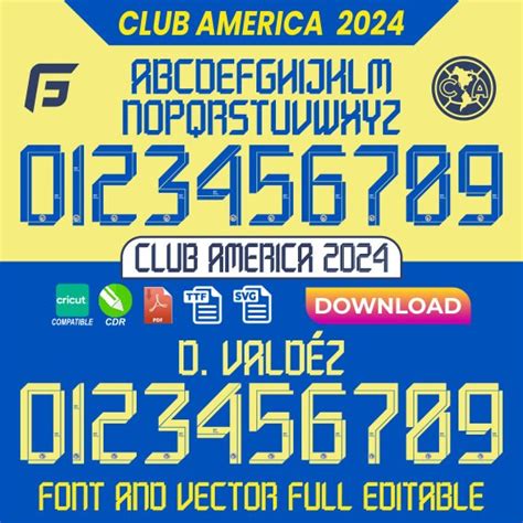 Font Vector Club Am Rica Jersey Font Vector Cdr Pdf Svg Ttf