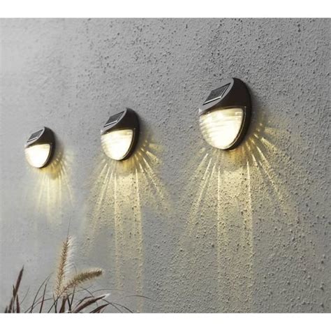 Ensemble De 3 Appliques Murales Solaires LED Fency Cdiscount Maison