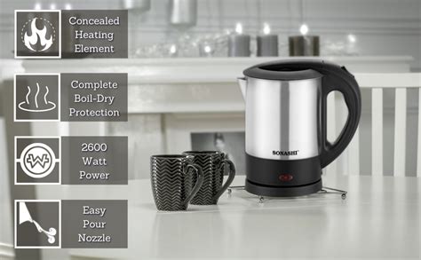 Sonashi Skt Litre Cordless Kettle Stainless Steel Body W Safety