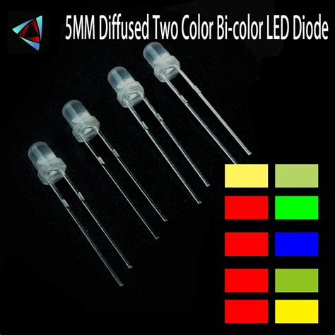 40Pcs LED 5MM Round Diffused Red Green Red Green Red Yellow