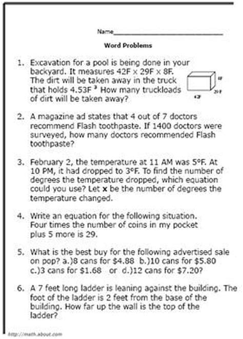 What Are Some Good Math World Problems For 8th Graders