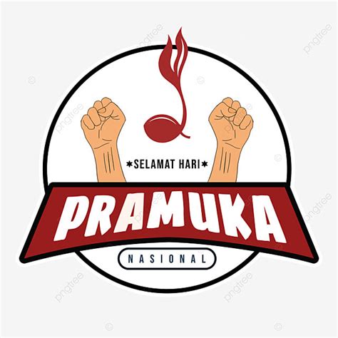 Gambar Desain Logo Selamat Hari Pramuka Dengan Elemen Tangan Dan Tunas