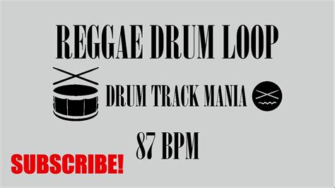 REGGAE DRUM LOOP Drum Backing Track 87 BPM Drums Only YouTube