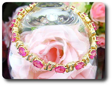 14x7 mm Pink Sapphire Bracelet