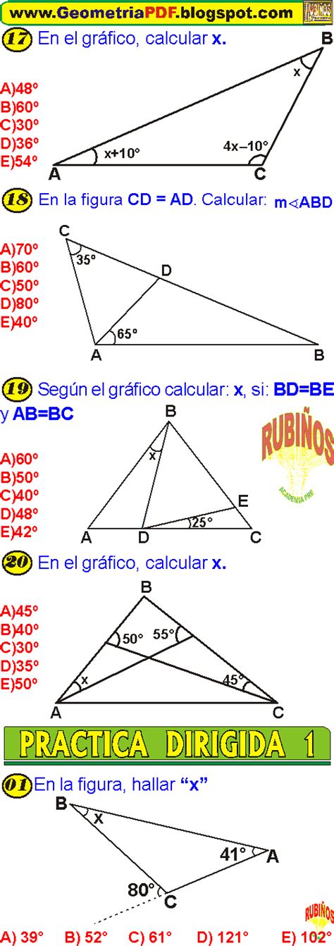 Tri Ngulos Propiedades Fundamentales Ejercicios Resueltos Pdf