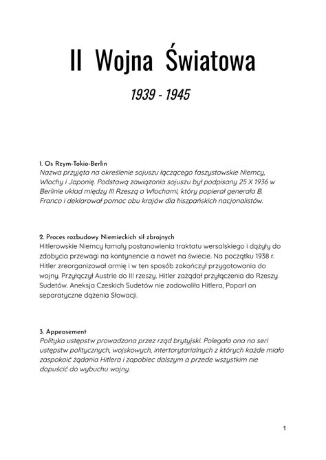 SOLUTION II Wojna Swiatowa Studypool