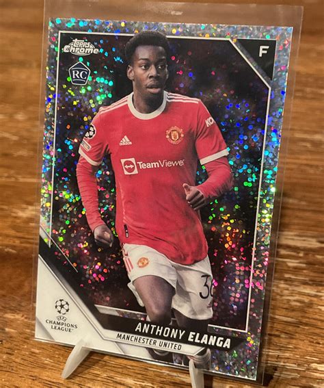 Topps Chrome Uefa Champions League Anthony Elanga Rookie Speckle