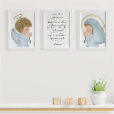 Quadros Para Quarto De Beb Nossa Senhora Anjo Ave Maria