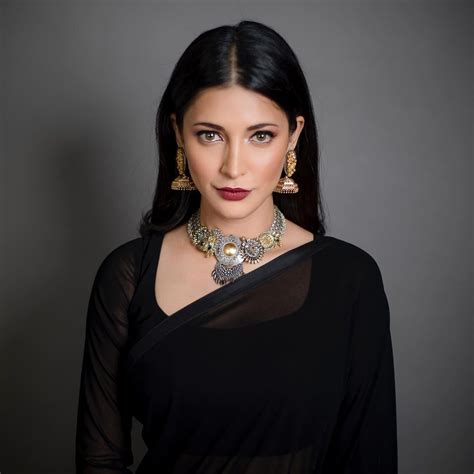 Shruti Haasan Black Saree Indian Celebrities Bollywood Actress