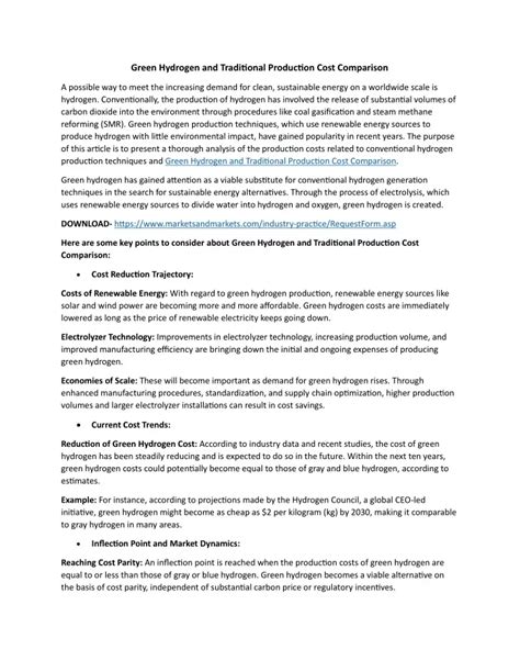 Ppt Green Hydrogen And Traditional Production Cost Comparison Pdf2 Powerpoint Presentation