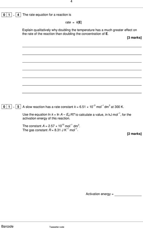 AQA Specimen Paper 2 Q1 With Explained Solutions