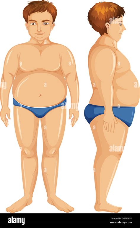 Front And Side Fat Man Stock Vector Image Art Alamy