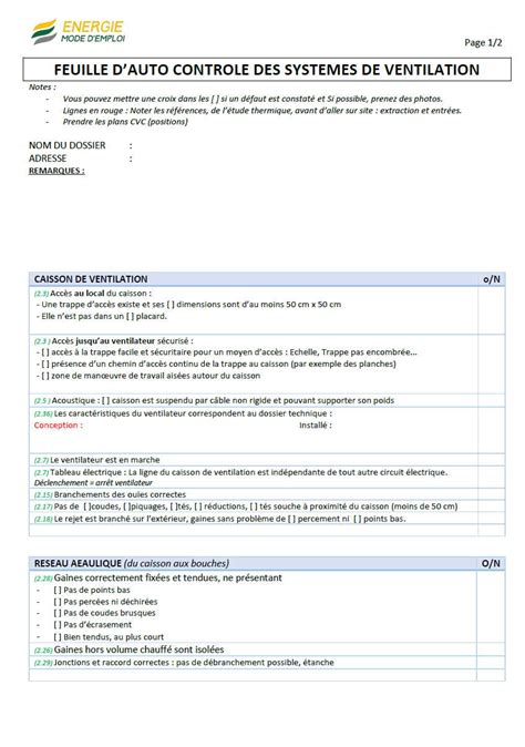 Réaliser son autocontrôle de VMC PROMEVENT RE2020