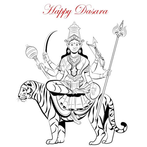 Premium Vector Goddess Durga Happy Durga Puja Subh Navratri Happy