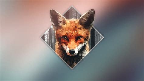 Online crop | HD wallpaper: #Fox, digital art, low poly, polygon art ...