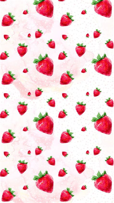 Iphone Strawberry Kawaii Backgrounds Tumblr Strawberry Watercolor Hd