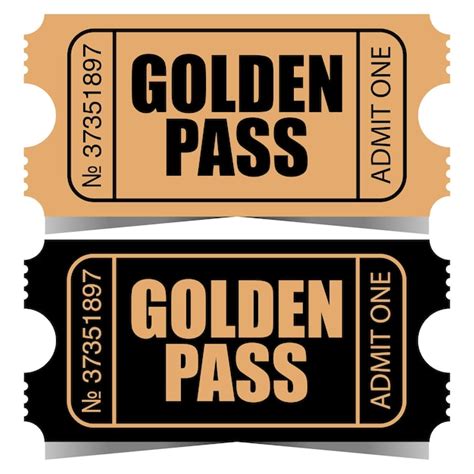 Premium Vector Golden Pass Ticket Design Template