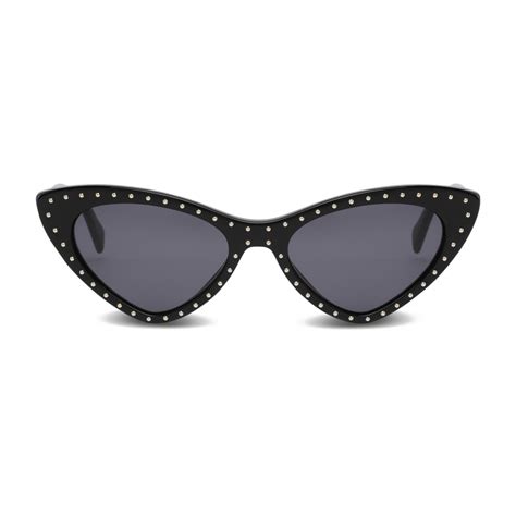 Moschino Cat Eye Sunglasses With Micro Studs Black Moschino