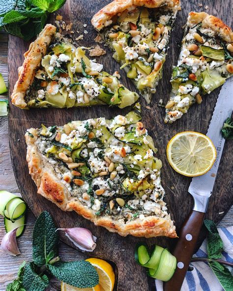 Zucchini Mint And Feta Tart With Pine Nuts The Lemon Apron