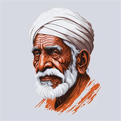 Premium Vector Indian Old Man Indian Villager Vector Illustration