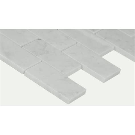 Msi Carrara White Polished Marble Mesh Mounted Mosaic Tile