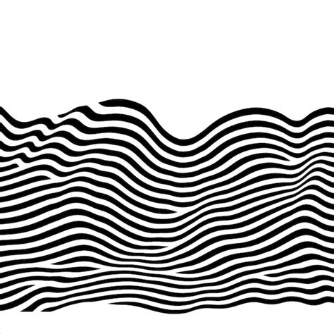 Premium Photo | A black and white drawing of a wave pattern.