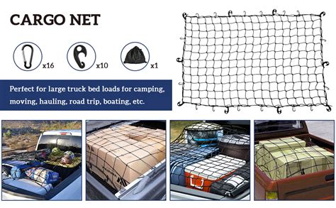 Amazon Kohree Truck Bed Cargo Net X Stretches To X For