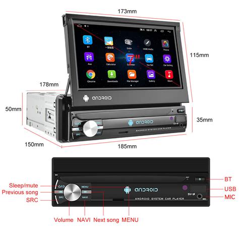 Mit DAB Autoradio 1 DIN 7 Zoll Android 13 GPS Navi WiFi USB Bluetooth