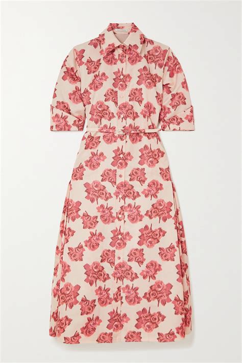 Buy Emilia Wickstead Tokyo Belted Cutout Floral Print Moire Maxi Shirt