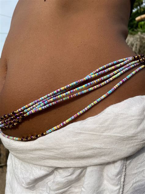 Handmade Ghanaian Waist Beads Lavender Field Etsy