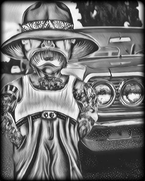 Chicano Lowrider Drawings