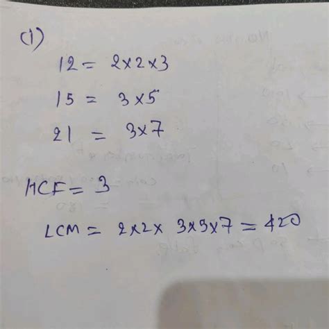 Find The Lcm And Hcf Of The Following Integers By Applying The Prime Factorisation Method Begin