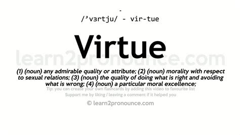 Virtue Pronunciation And Definition Youtube