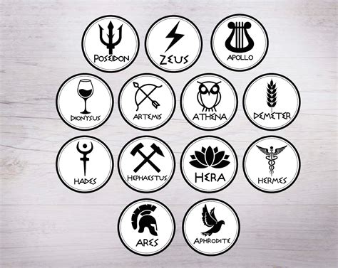 Greek Gods Symbols Stickerspercy Jackson Inspired Etsy