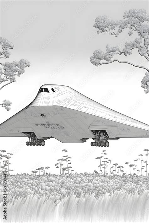Ilustração do Stock: white plane B2 Spirit Stealth Bomber full size ...