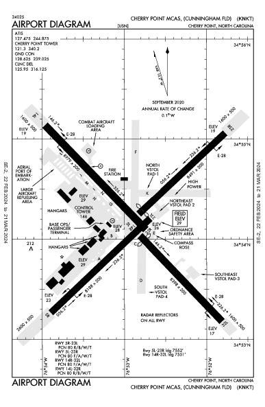 Cherry Point Airport Map And Diagram Cherry Point Nc Knktnkt