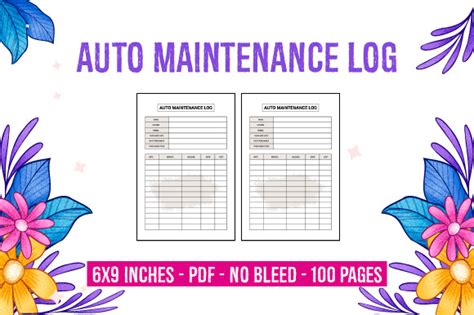 Auto Maintenance Log Kdp Interior Graphic By Gfx Studio Creative Fabrica