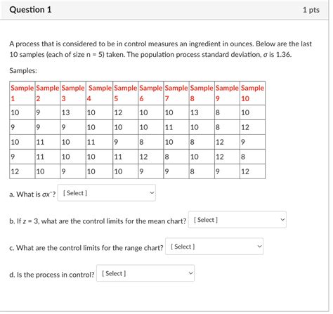 Solved A Process That Is Considered To Be In Control Chegg