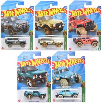 Série Mud Studs Completa Main Line 2022 5 Miniaturas Hot Wheels Mattel Miniaturas de