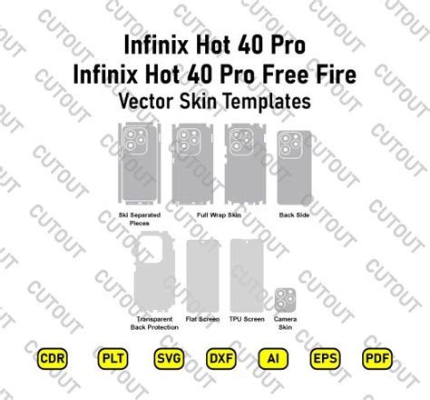 Infinix Hot 40 Pro Hot 40 Pro Free Fire X6837 Vector Skin Cut Files