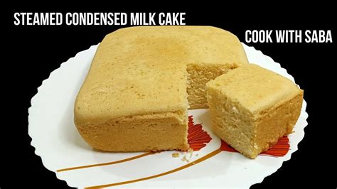 Steamed Condensed Milk Cake Soft And Fluffy Steamed Spongy Cake Cook With Saba Youtube