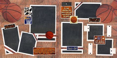 Basketball 2 Premade Pages Scrapbooking 12x12 Cherry Scrapbook