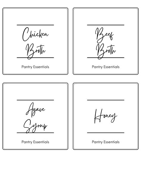 Script Pantry Labels Liquids 4 X 4 Etsy