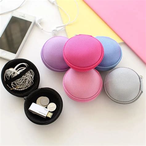 Mini Cute Colorful Earphone Cases Box Carry Storange Bag Headset Package For Earphone Earbuds