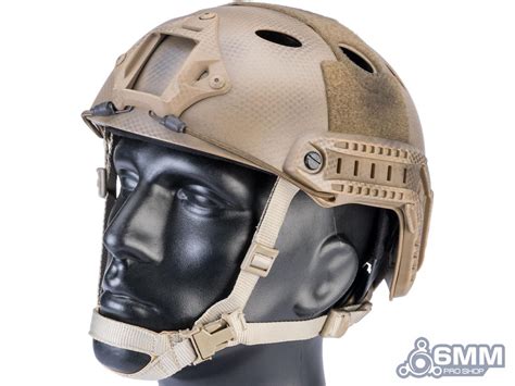 6mmproshop Advanced Pj Type Tactical Airsoft Bump Helmet Color Tan